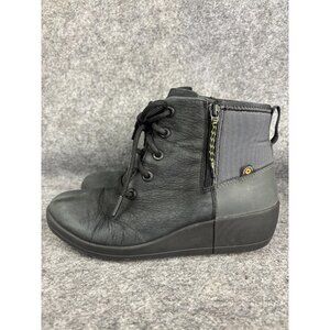 Bogs Boots Womens Size 7 Black Vista Rugged Lace Waterproof Leather 72707-009